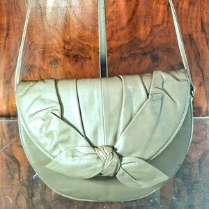 Vintage taupe leather bag by Rowallan made in Scotland
